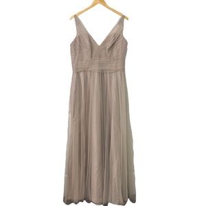 Sorella Vita Taupe Tulle Formal V-Neck Dress Size 18